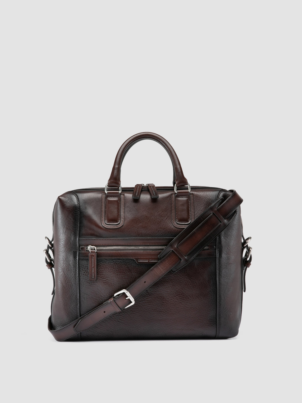 JULES 007 - Aktentasche aus braunem Leder - image 1,side view