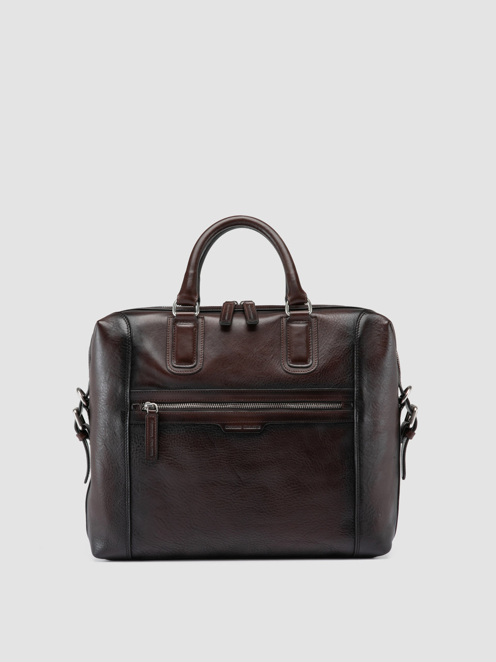 JULES 007 - Aktentasche aus braunem Leder - image 3,side view