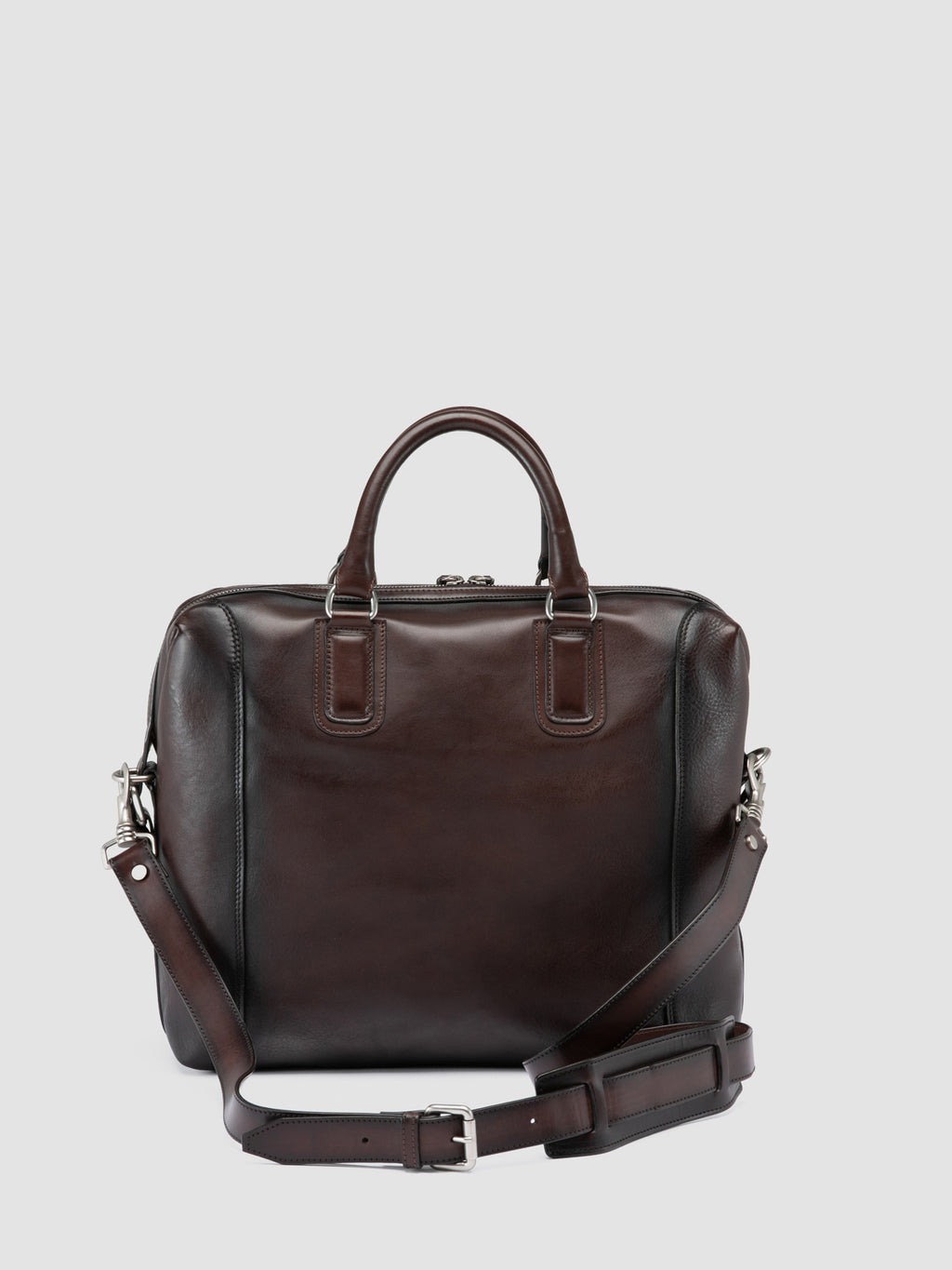 JULES 007 - Aktentasche aus braunem Leder - image 5,side view