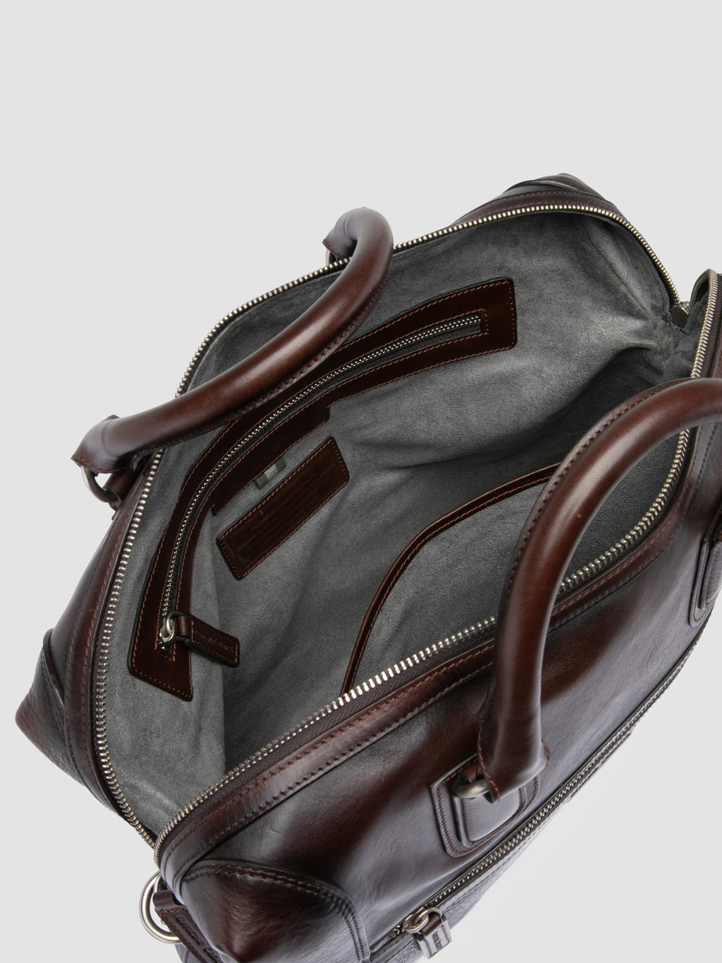 JULES 007 - Aktentasche aus braunem Leder - image 7,side view