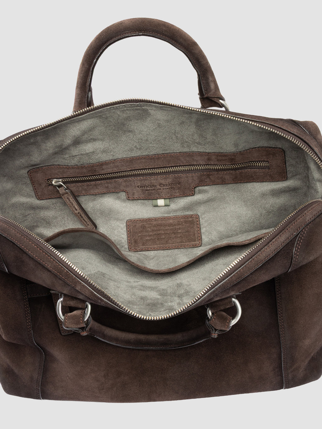 JULES 007 - Brown Suede Briefcase - image 7,side view