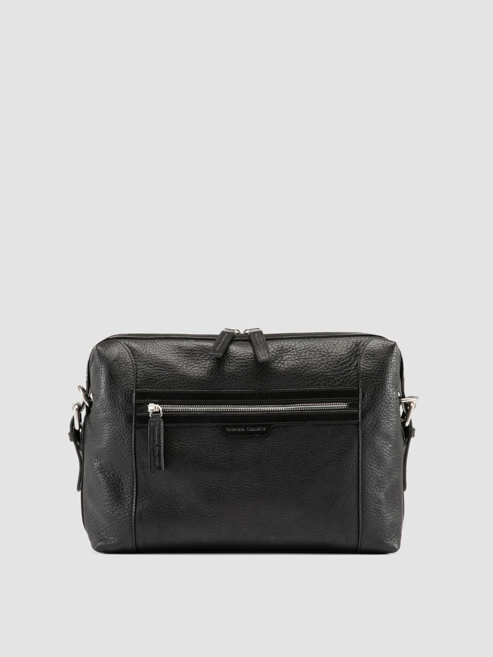 JULES 009 - Aktentasche aus schwarzem Leder - image 1,side view