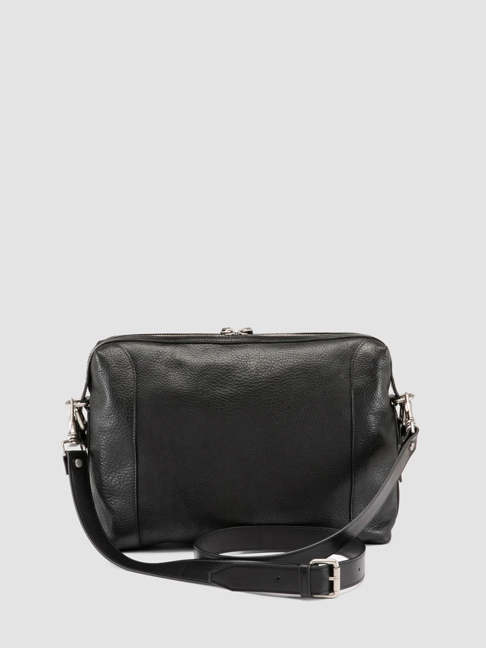 JULES 009 - Aktentasche aus schwarzem Leder - image 4,side view