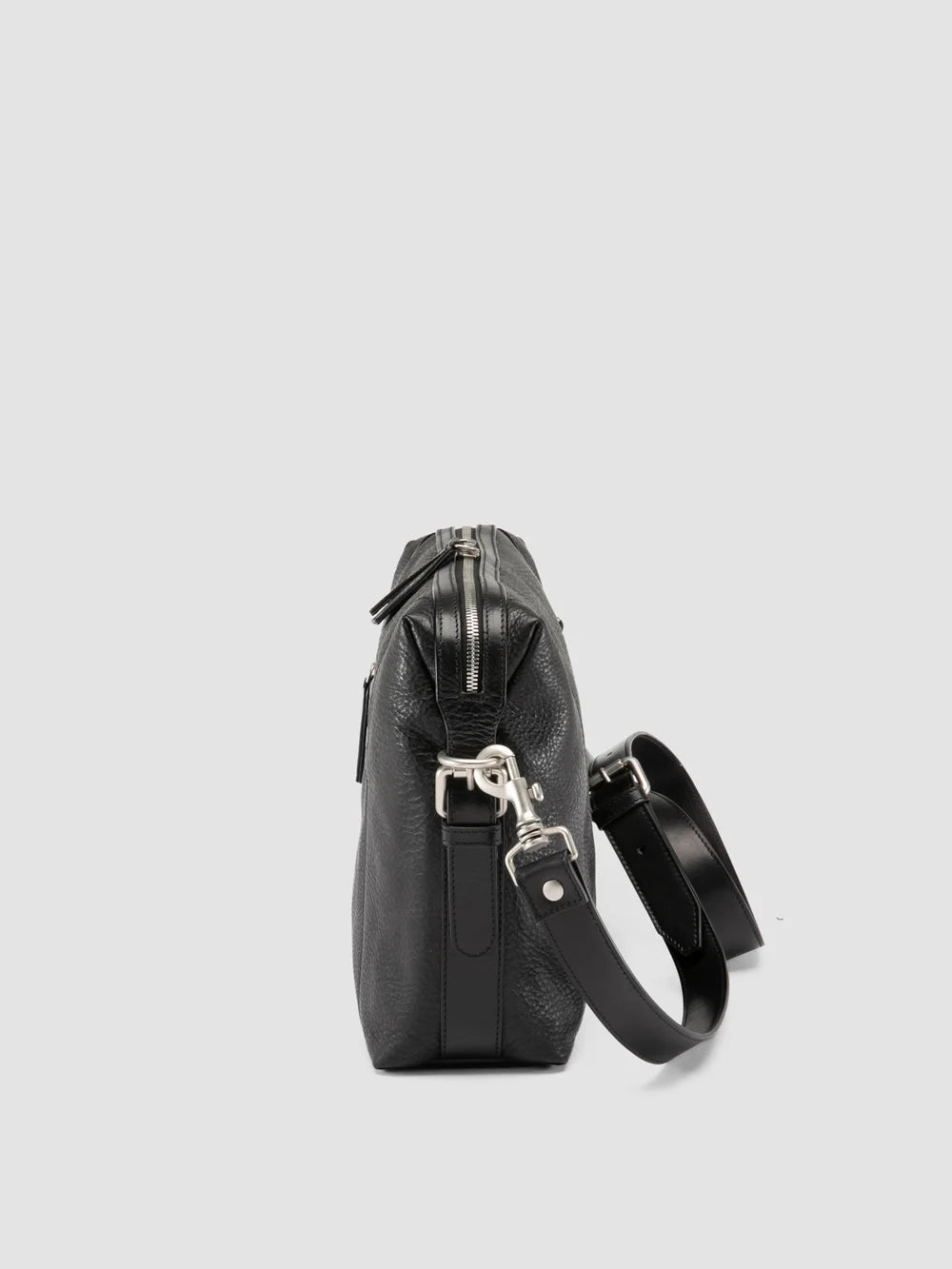 JULES 009 - Aktentasche aus schwarzem Leder - image 5,side view