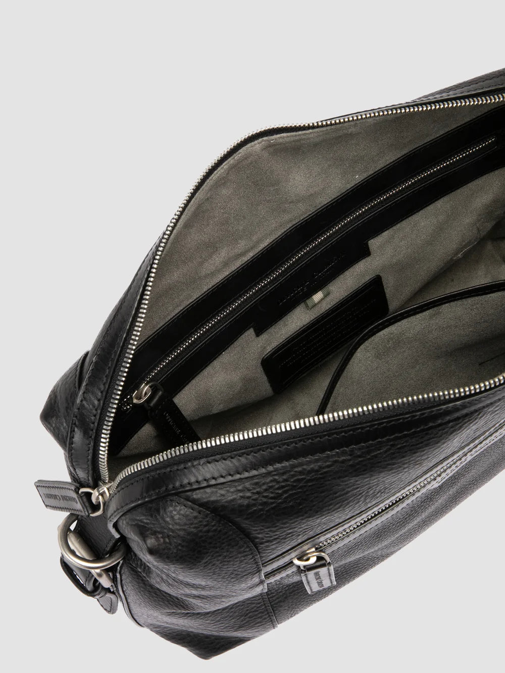 JULES 009 - Aktentasche aus schwarzem Leder - image 6,side view