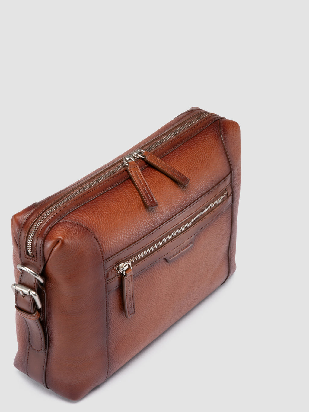 JULES 009 - Aktentasche aus braunem Leder - image 2,side view