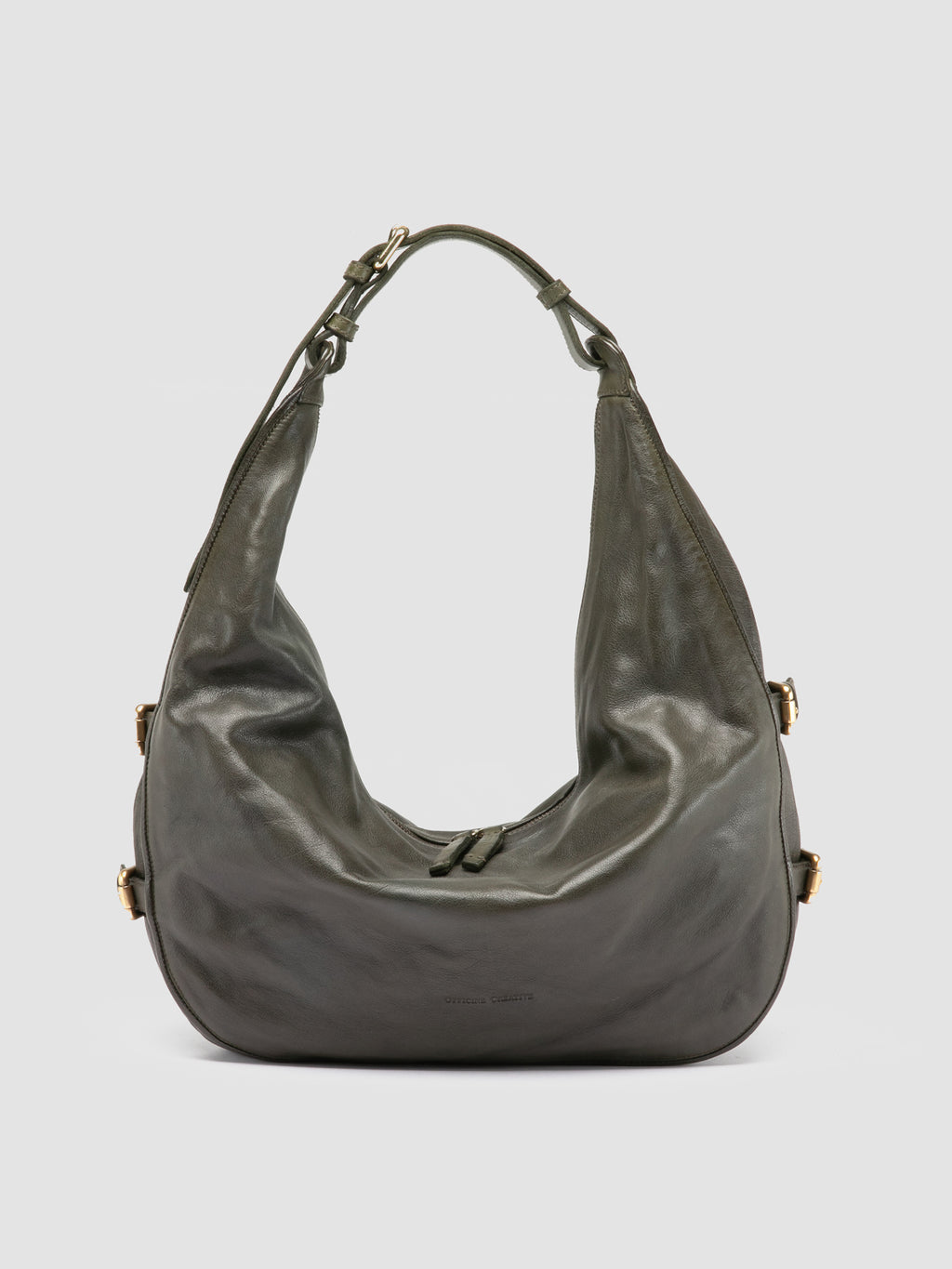 JULIE 015 - Umhängetasche aus grünem Leder - image 1,side view