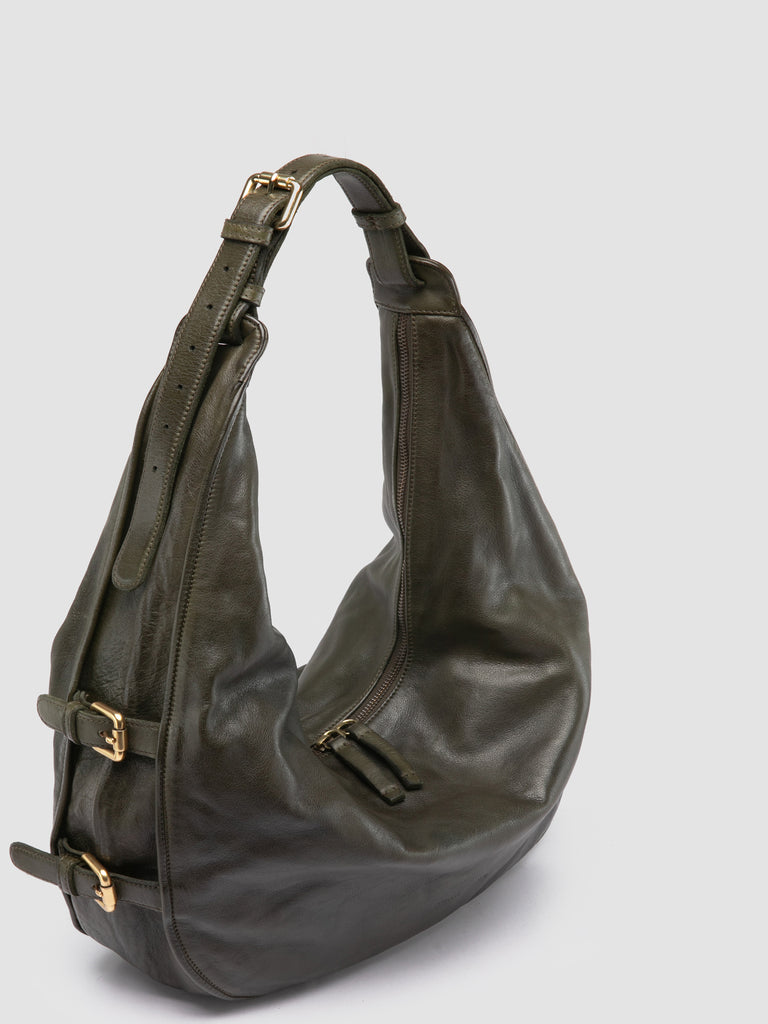 JULIE 015 - Green Leather Shoulder Bag
