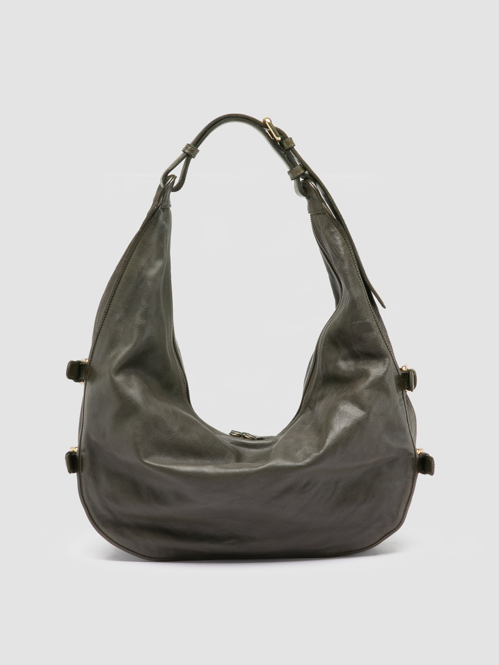 JULIE 015 - Umhängetasche aus grünem Leder - image 4,side view