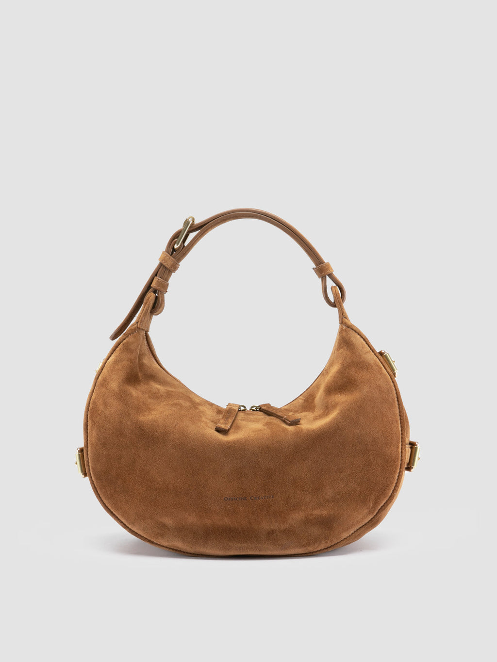 JULIE 016 - Brown Suede Shoulder Bag - image 1,side view