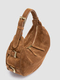 JULIE 016 - Brown Suede Shoulder Bag - thumb image 2,side view