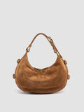 JULIE 016 - Brown Suede Shoulder Bag - thumb image 4,side view