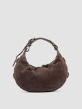 JULIE 016 - Brown Suede Shoulder Bag - thumb image 1,side view