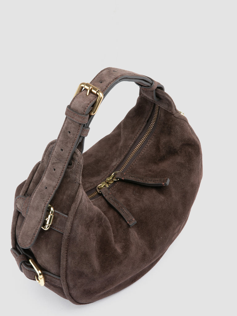 JULIE 016 - Brown Suede Shoulder Bag