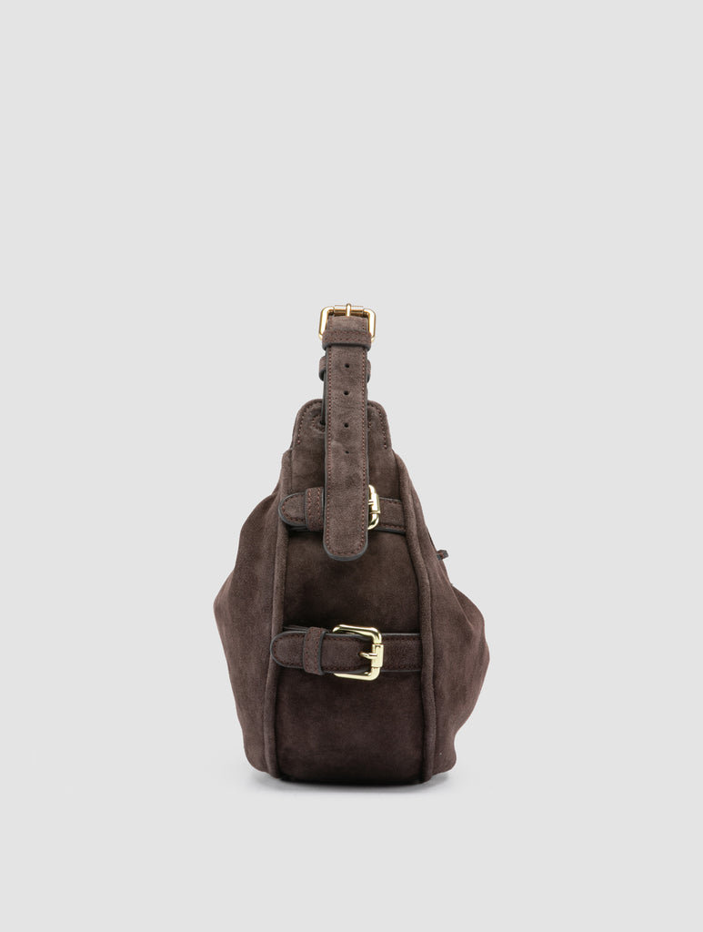 JULIE 016 - Brown Suede Shoulder Bag