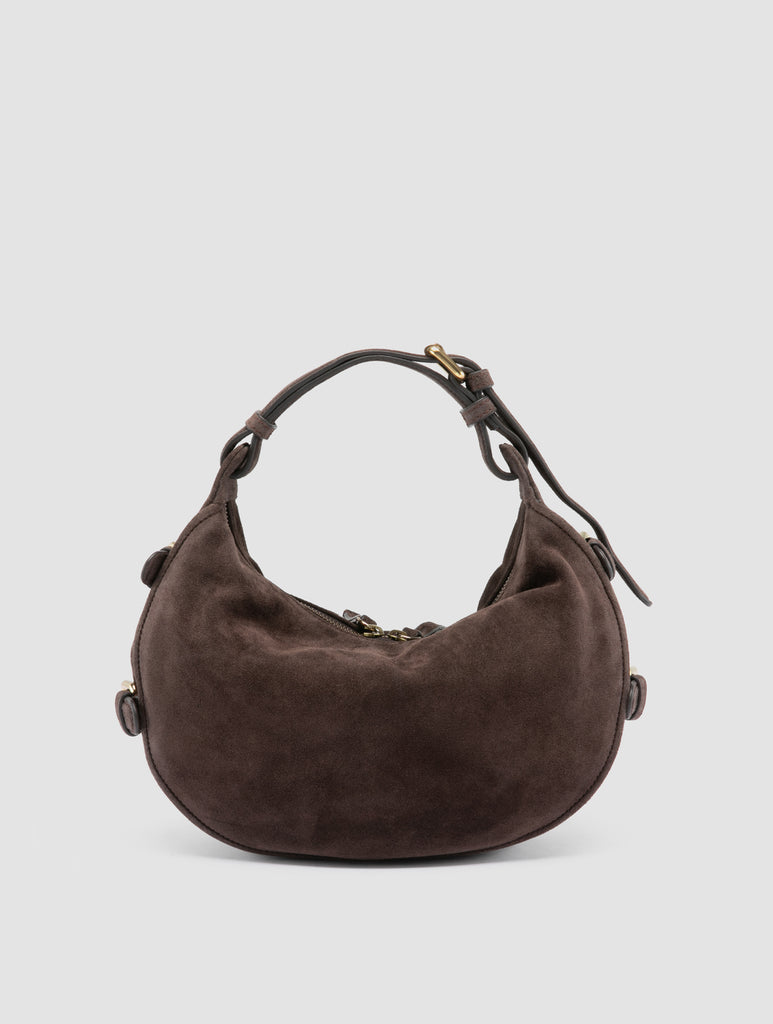 JULIE 016 - Brown Suede Shoulder Bag