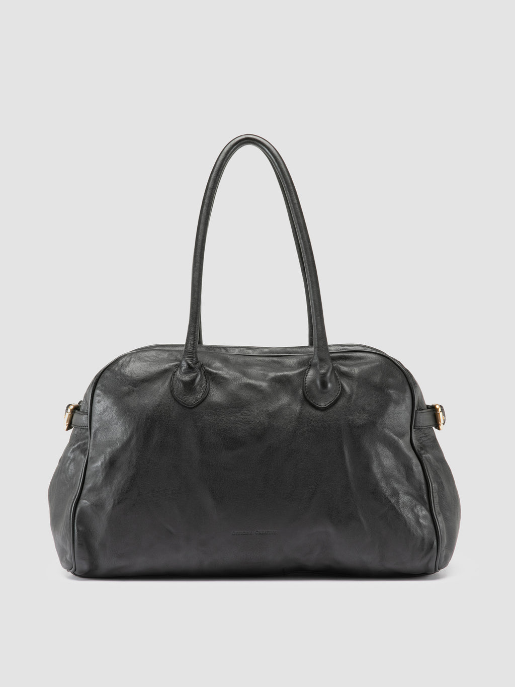JULIE 019 - Schwarze Henkeltasche aus Leder - image 1,side view