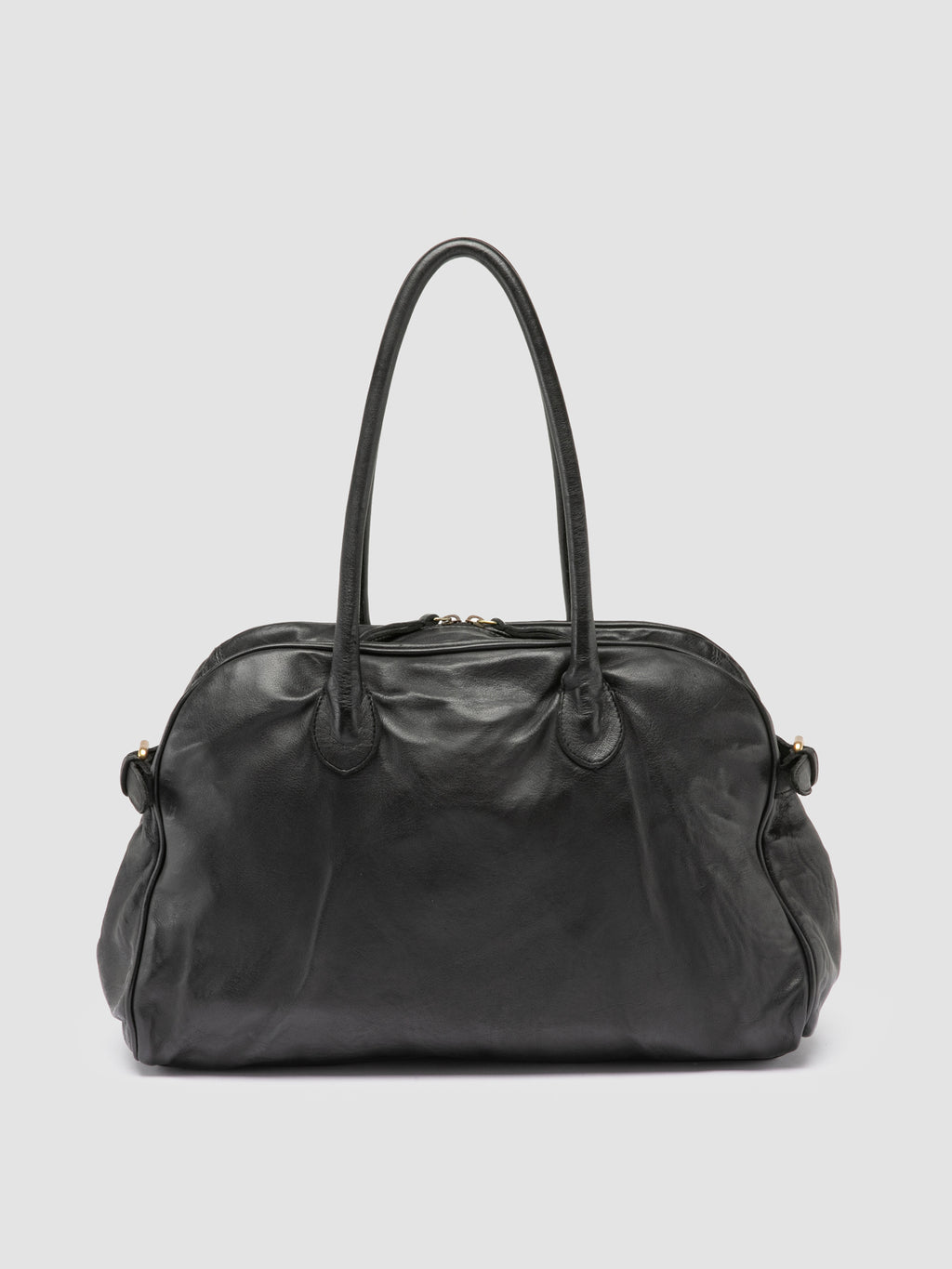 JULIE 019 - Schwarze Henkeltasche aus Leder - image 5,side view