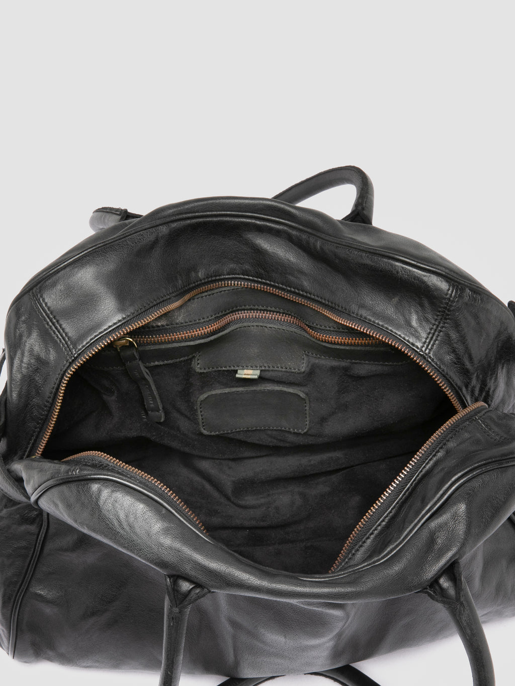 JULIE 019 - Schwarze Henkeltasche aus Leder - image 7,side view