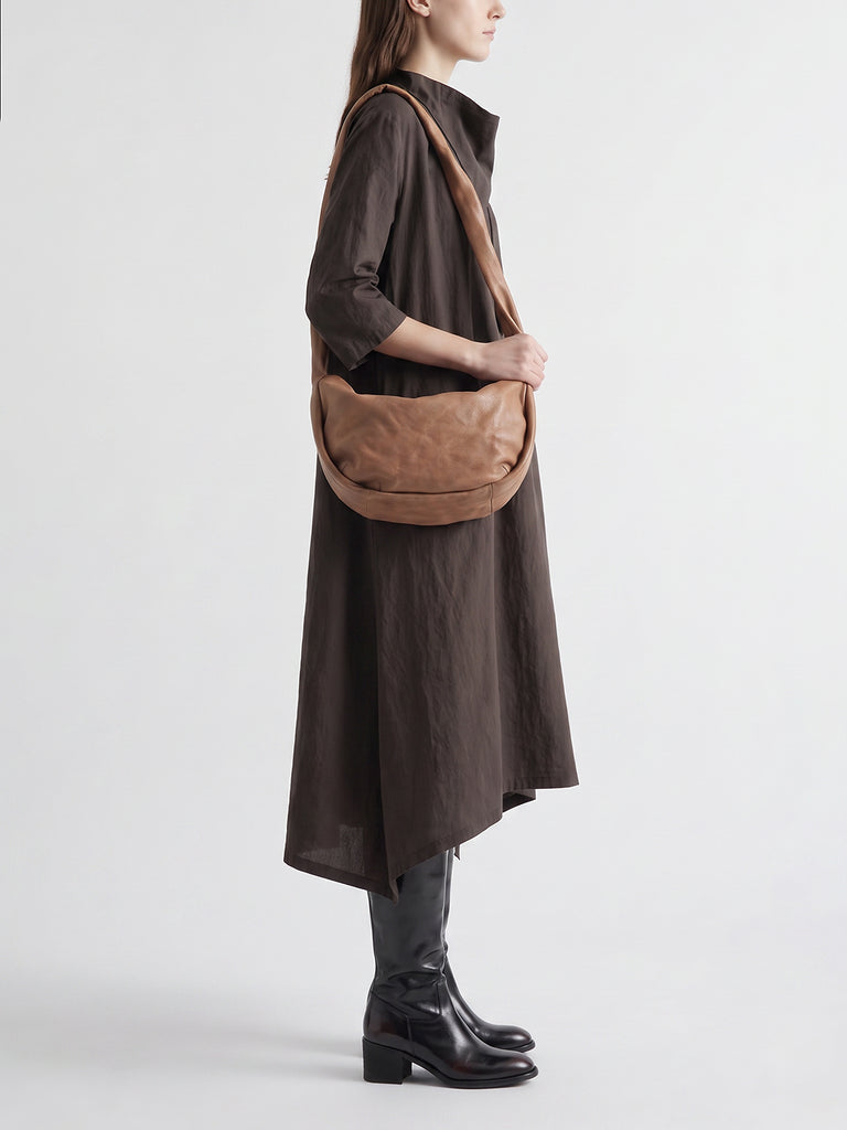 BOLINA 046 - Brown Leather Crossbody Bag-hover
