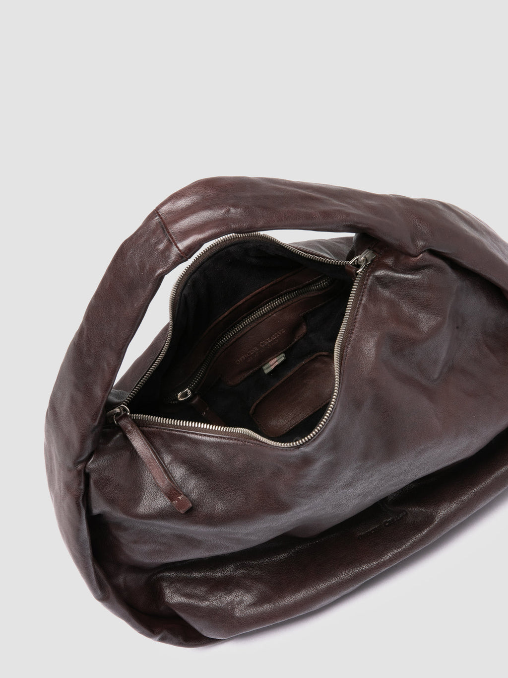 BOLINA 048 - Brown Leather Shoulder Bag - image 7,side view