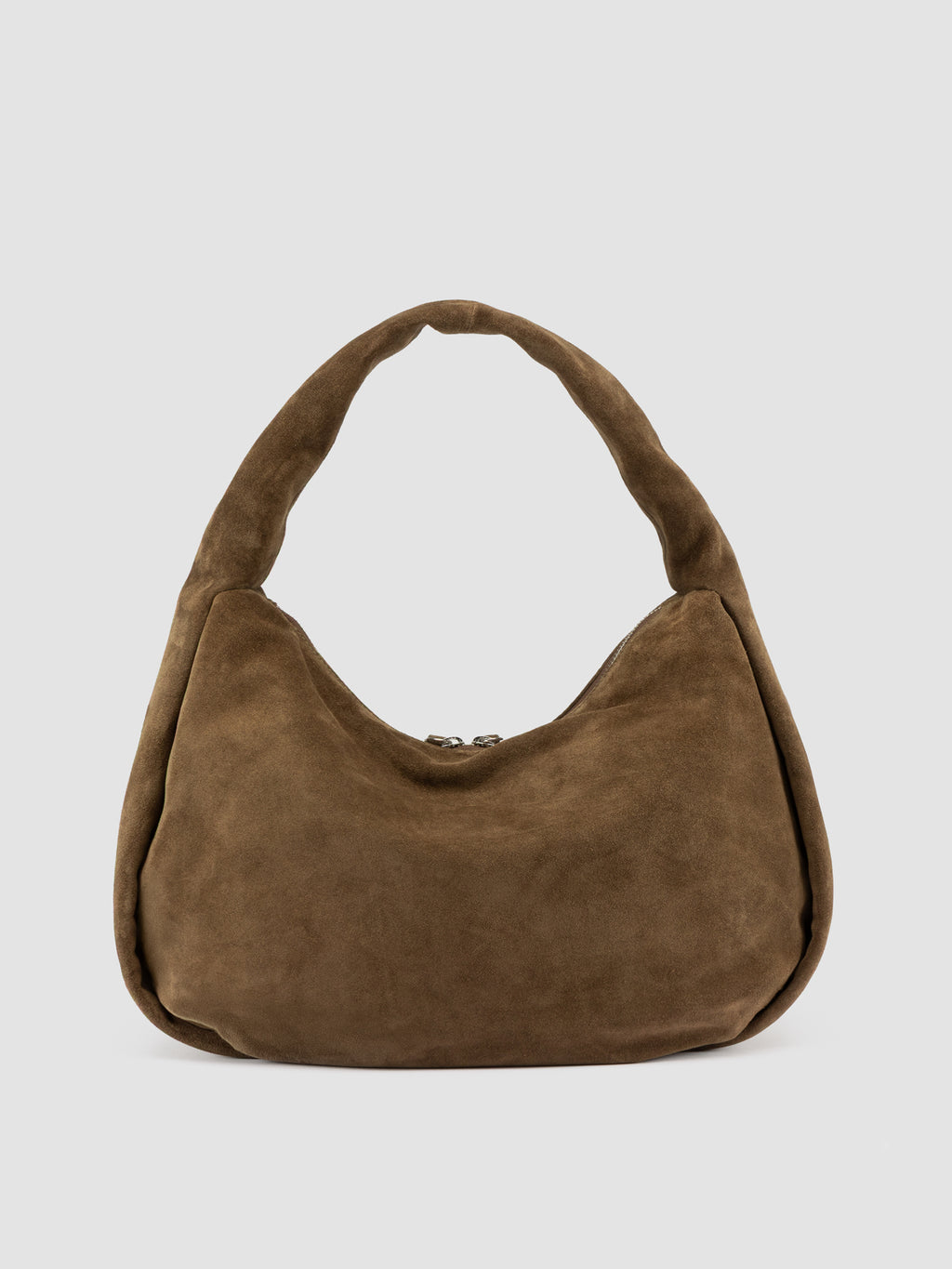 BOLINA 048 - Brown Suede Shoulder Bag - image 3,side view