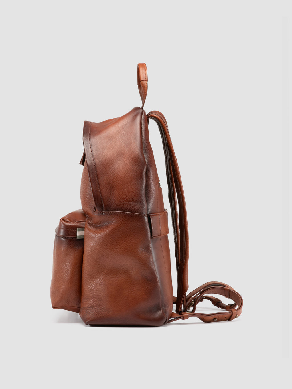 OC PACK 001 - Brauner Lederrucksack - image 5,side view