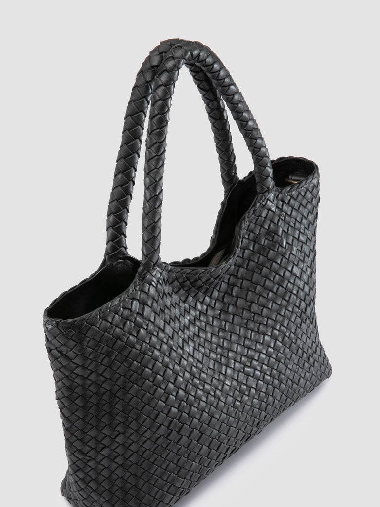 RAQUEL 001 - Black Leather Shoulder Bag