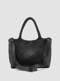 RAQUEL 001 - Black Leather Shoulder Bag - thumb image 5,side view