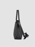 RAQUEL 001 - Black Leather Shoulder Bag - thumb image 6,side view