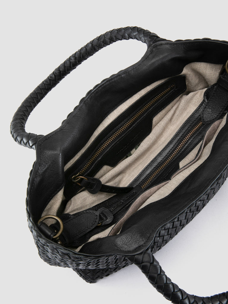 RAQUEL 001 - Black Leather Shoulder Bag