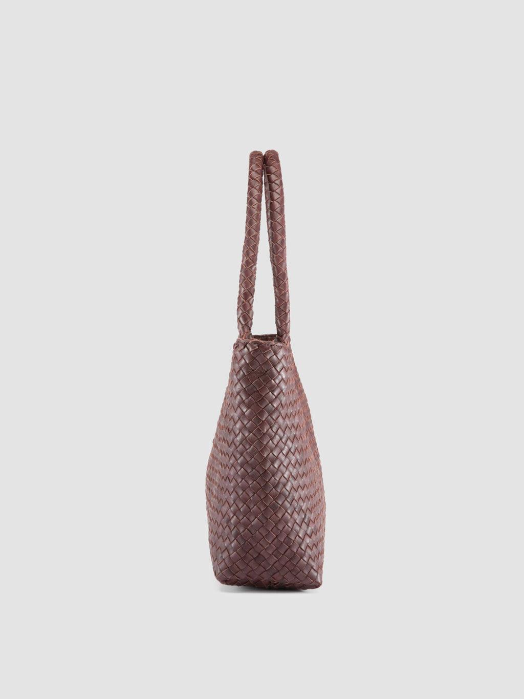 RAQUEL 001 - Burgundy Leather Shoulder Bag - image 4,side view