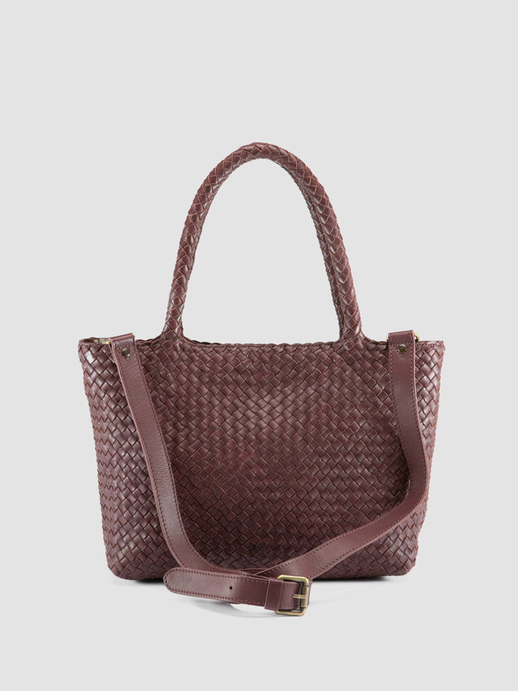 RAQUEL 001 - Burgundy Leather Shoulder Bag - image 5,side view