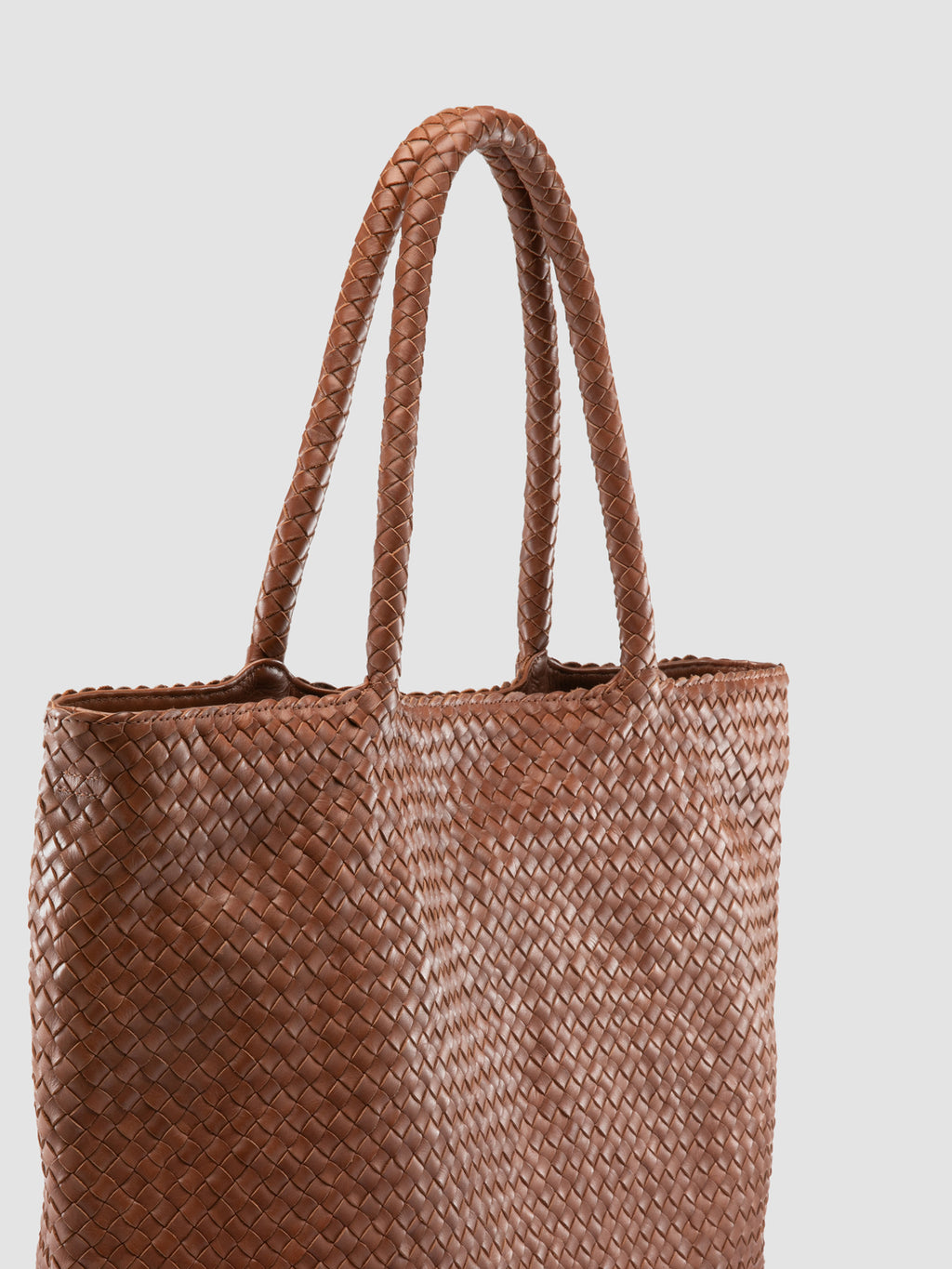 RAQUEL 002 - Brown Leather Shoulder Bag - image 3,side view