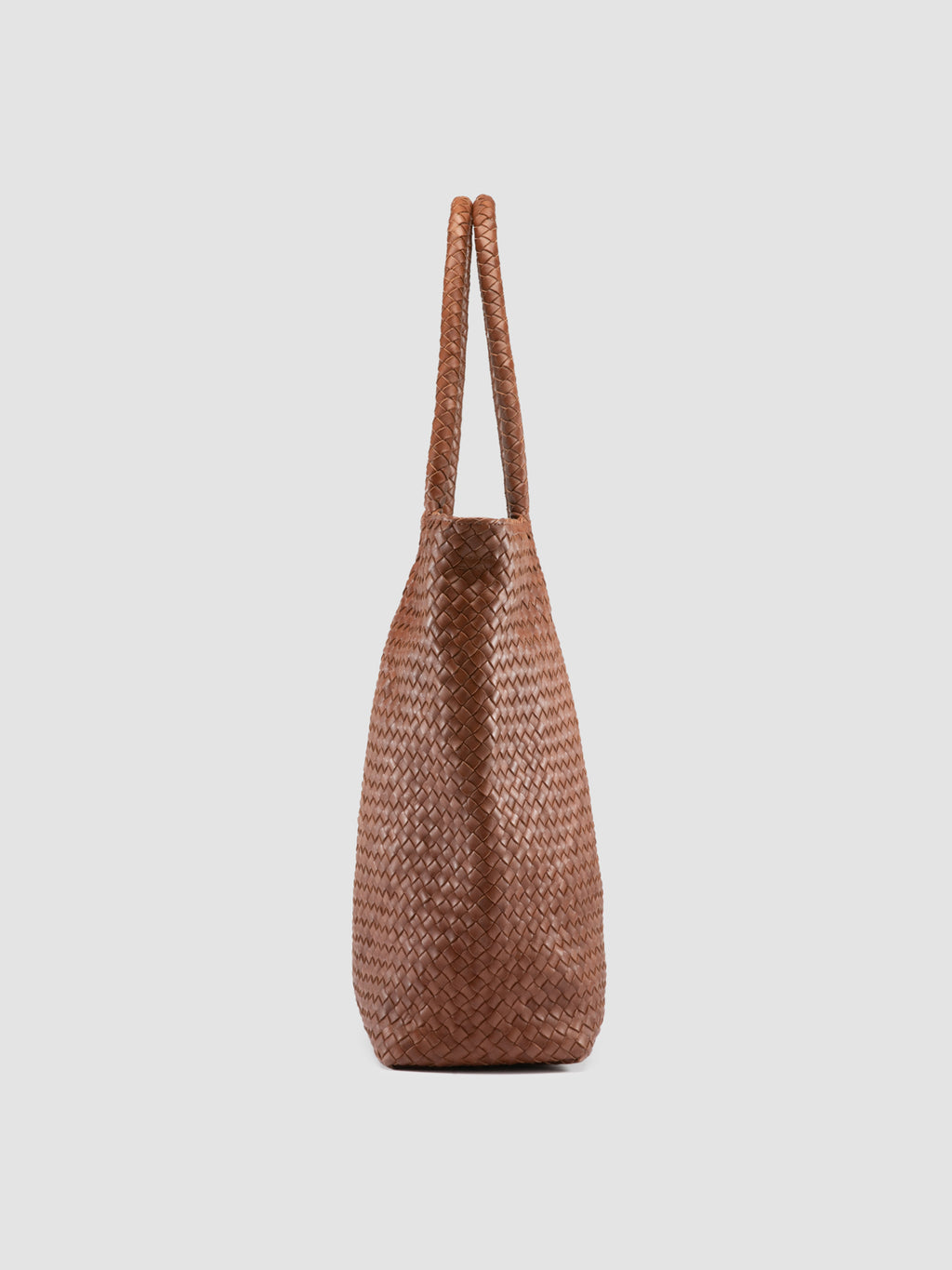 RAQUEL 002 - Brown Leather Shoulder Bag - image 4,side view