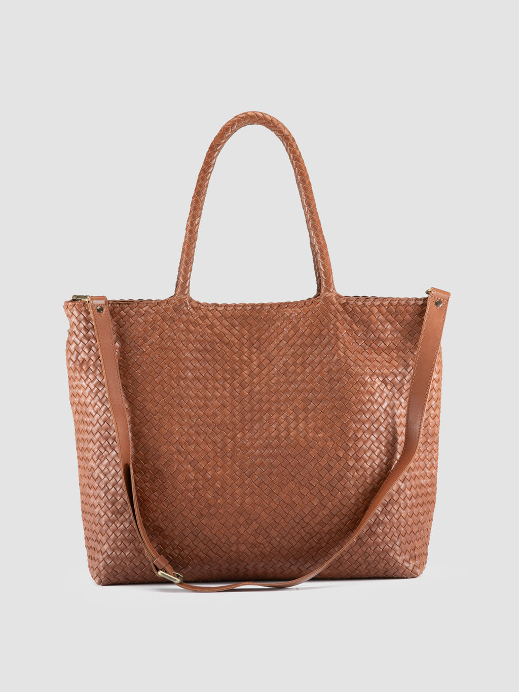 RAQUEL 002 - Brown Leather Shoulder Bag - image 5,side view
