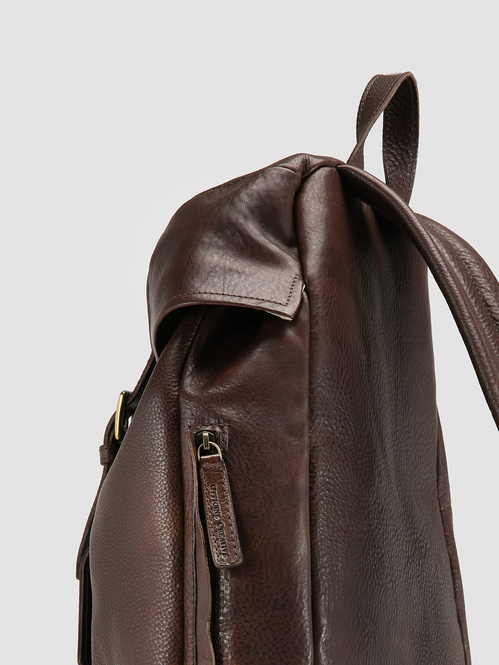 RARE 047 - Brown Leather Backpack - image 6,side view