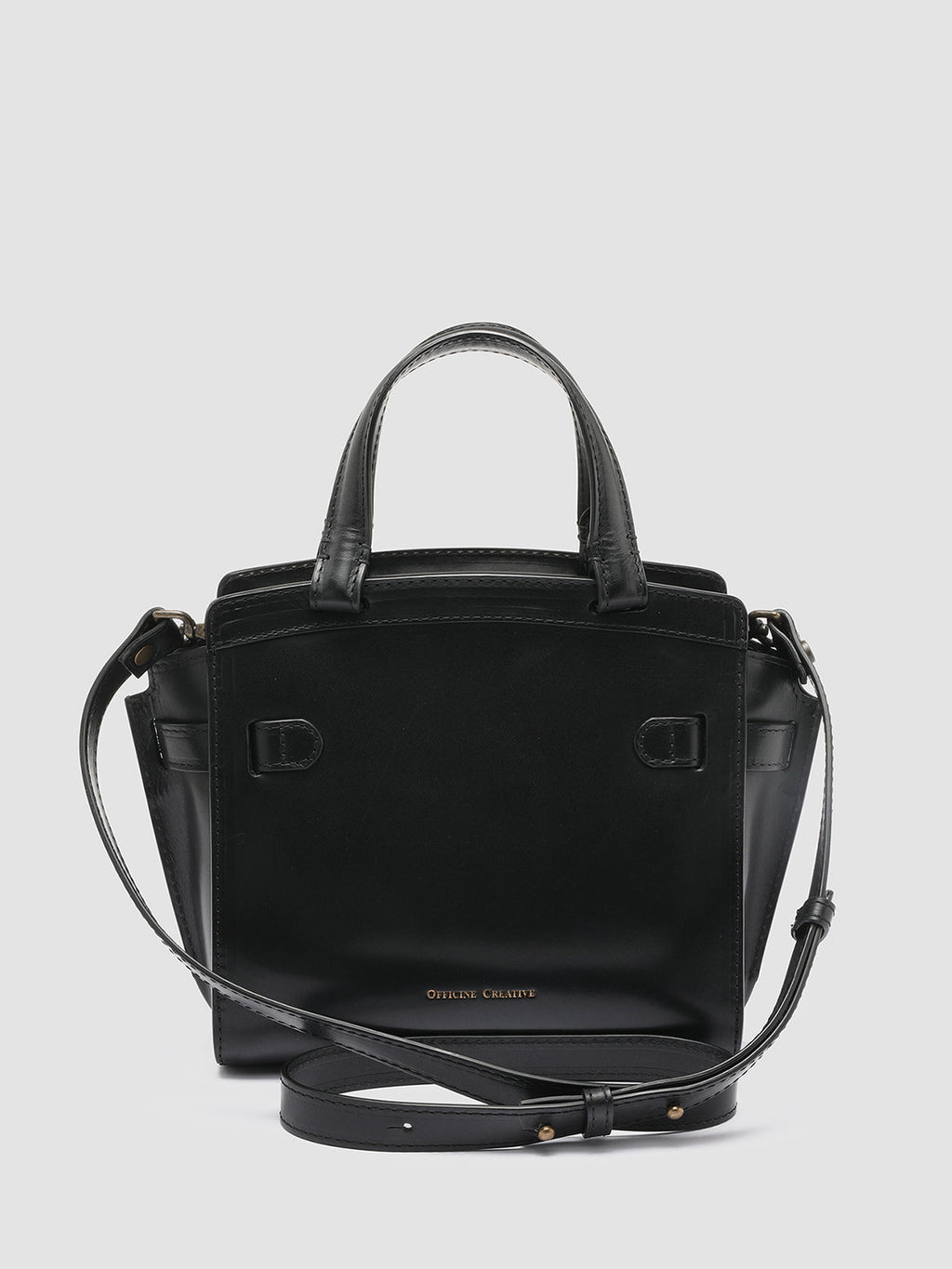 SADDLE 009 - Schwarze Lederhandtasche - image 4,side view