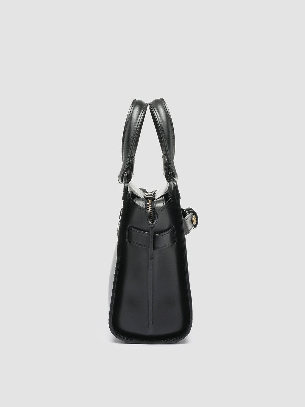 SADDLE 009 - Schwarze Lederhandtasche - image 3,side view