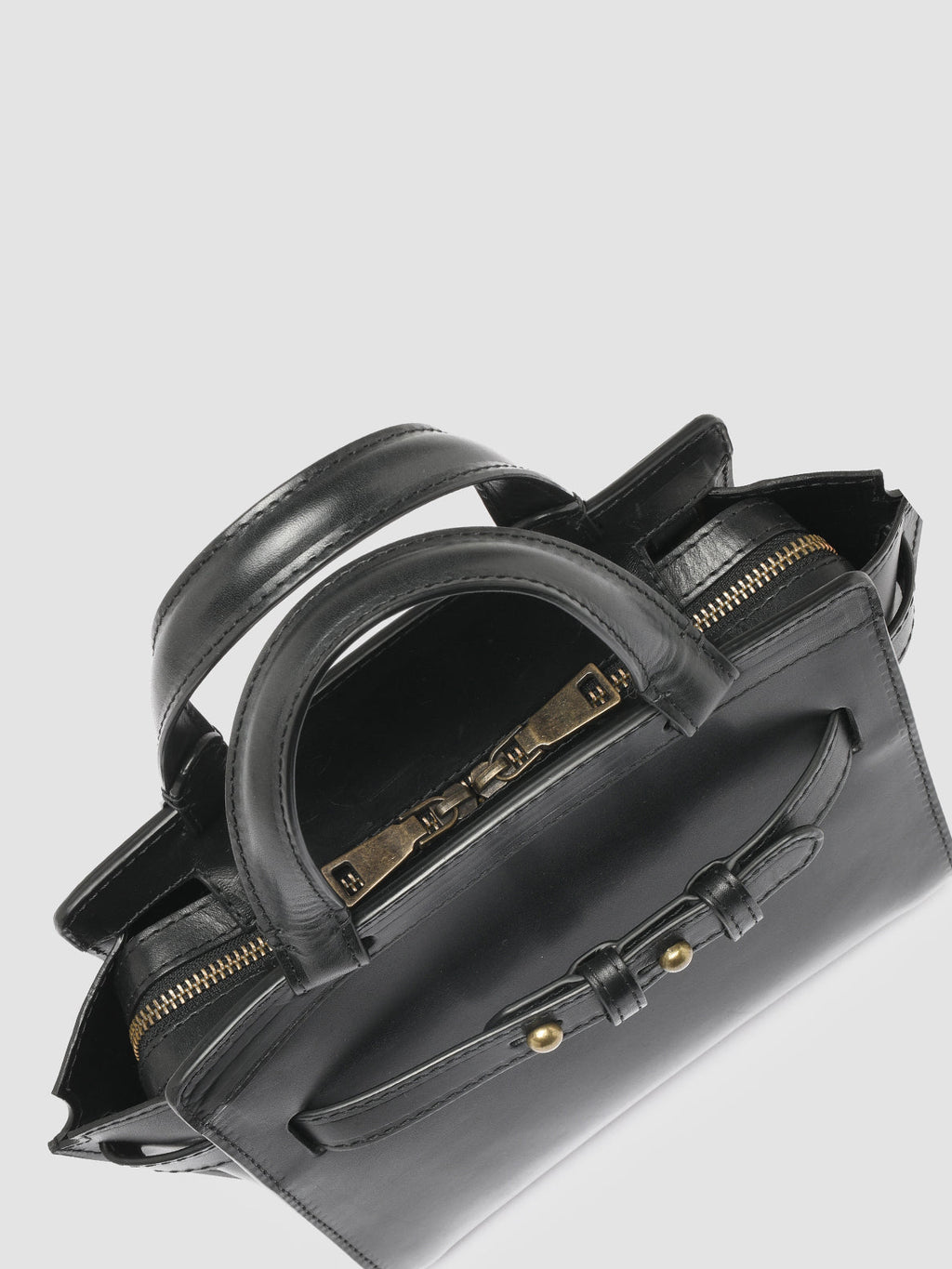 SADDLE 009 - Schwarze Lederhandtasche - image 5,side view