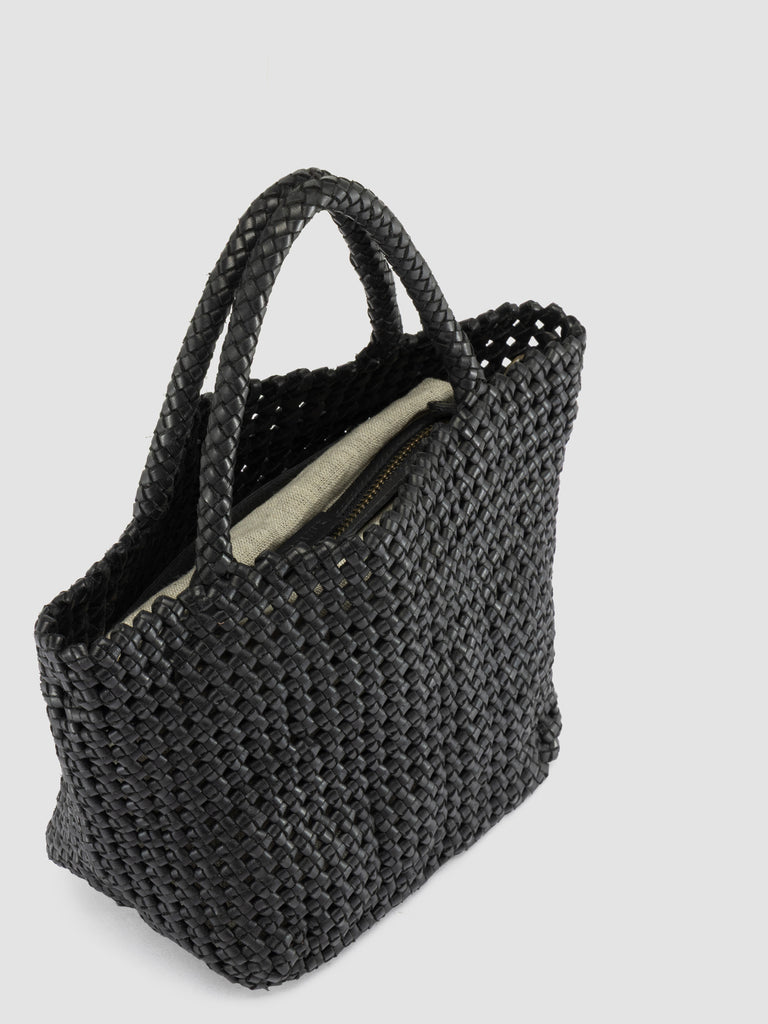 VICKY 001 - Black Leather Handle Bag