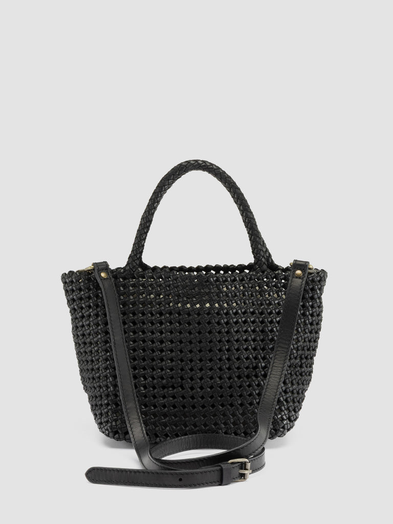VICKY 001 - Black Leather Handle Bag