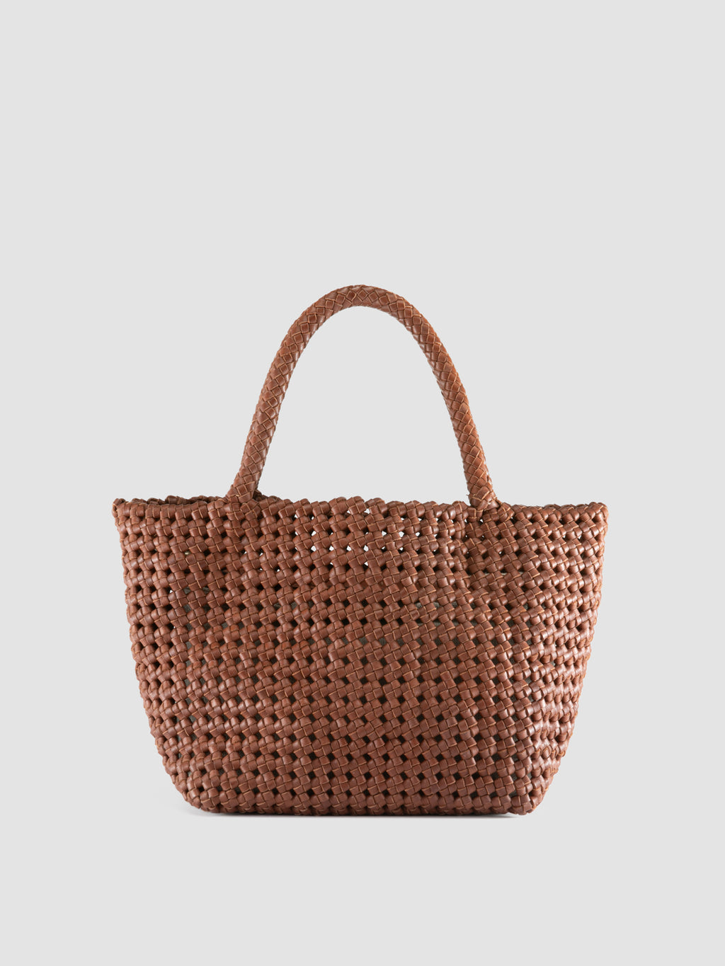 VICKY 001 - Brown Leather Handle Bag - image 1,side view