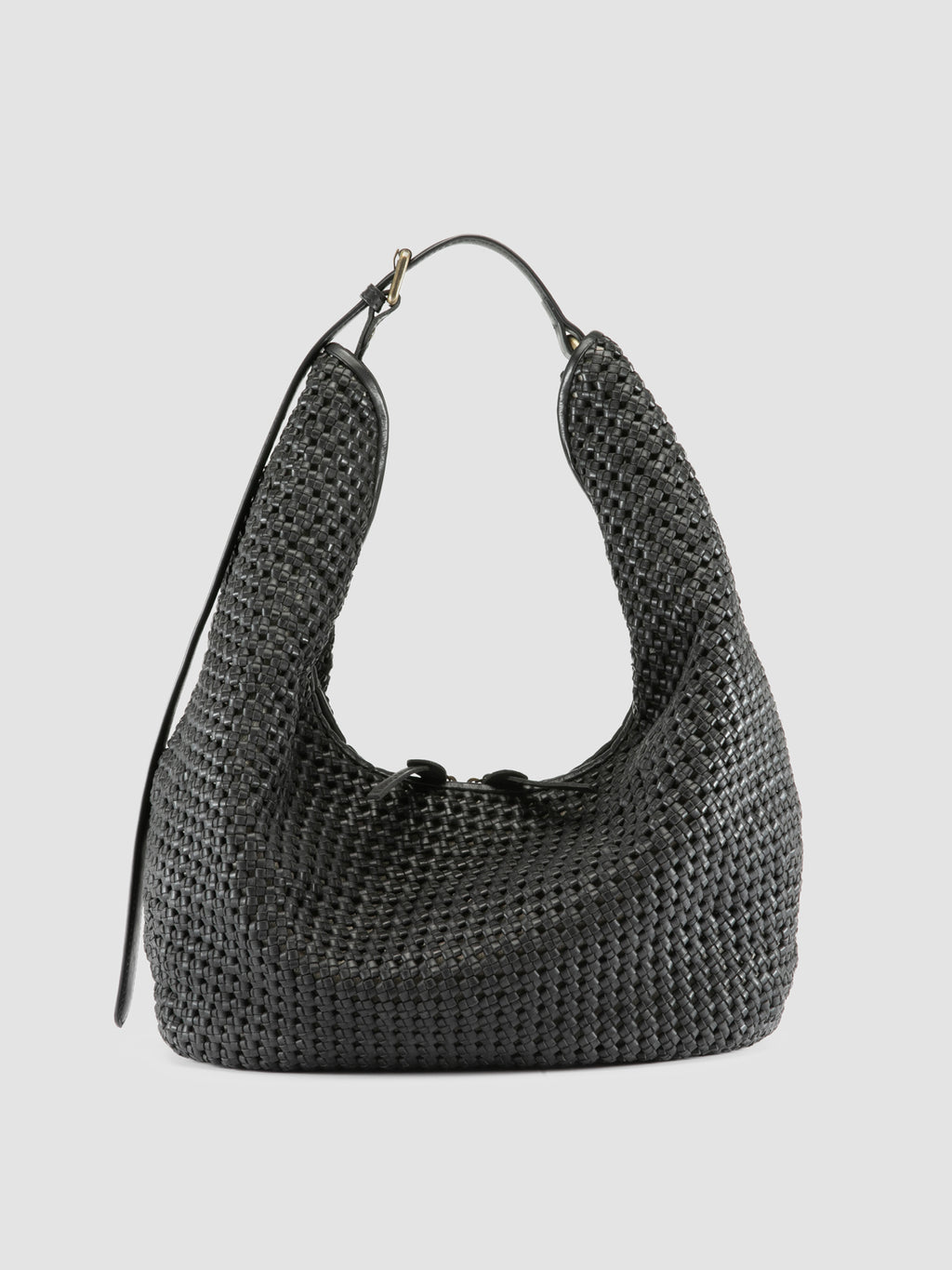 VICKY 002 - Schwarze Umhängetasche aus Leder - image 1,side view