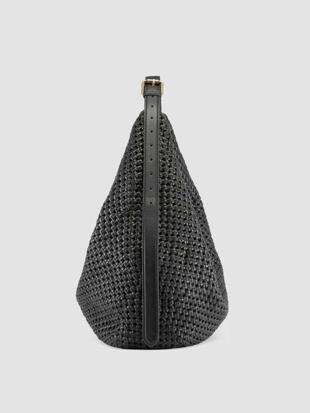 VICKY 002 - Schwarze Umhängetasche aus Leder - image 4,side view