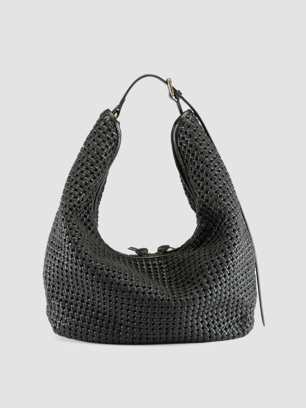 VICKY 002 - Schwarze Umhängetasche aus Leder - image 5,side view