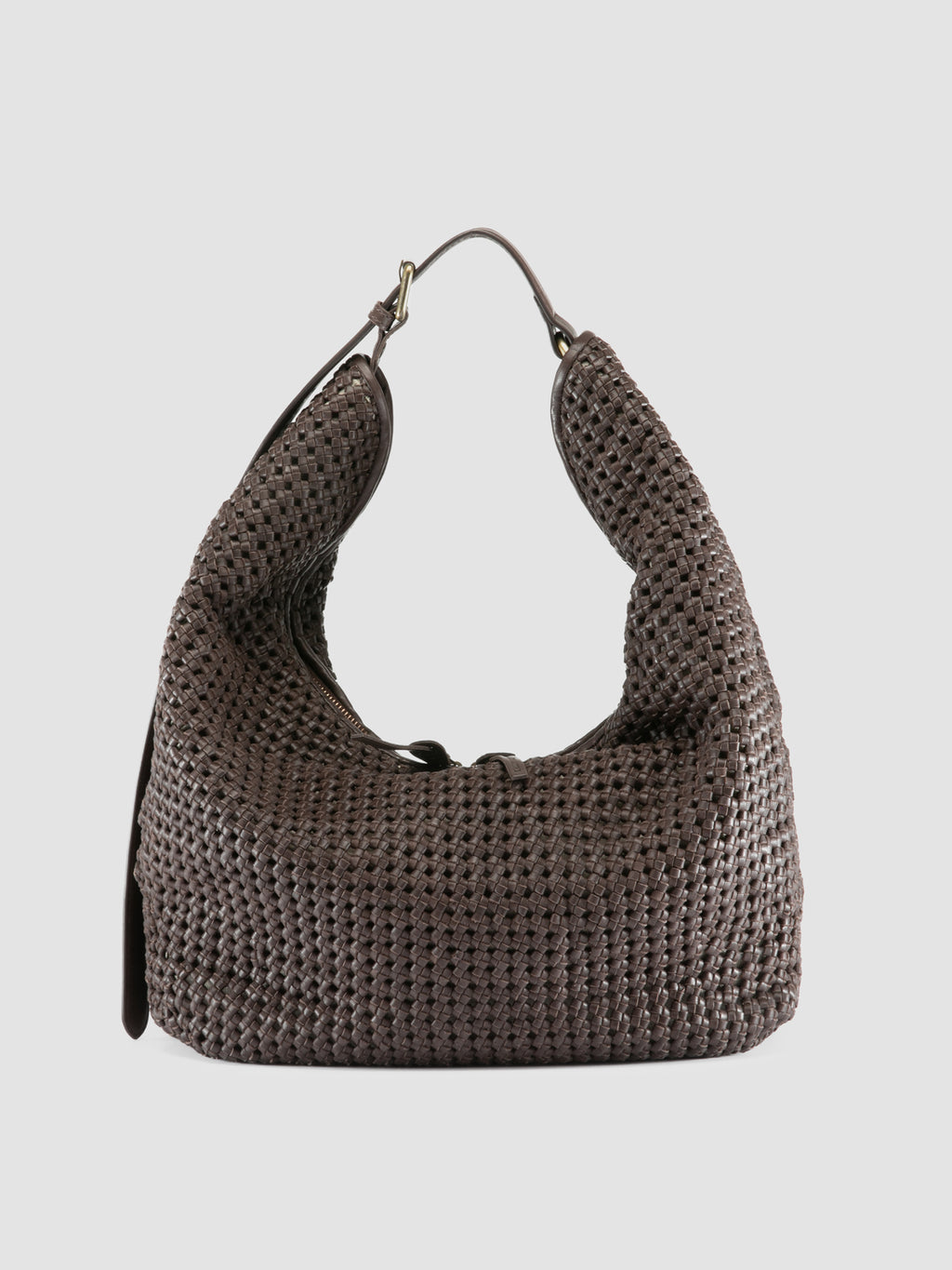 VICKY 002 - Braune Schultertasche aus Leder - image 1,side view