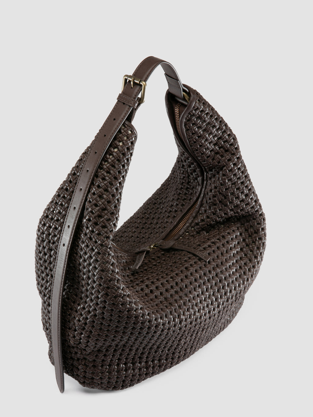 VICKY 002 - Braune Schultertasche aus Leder - image 2,side view