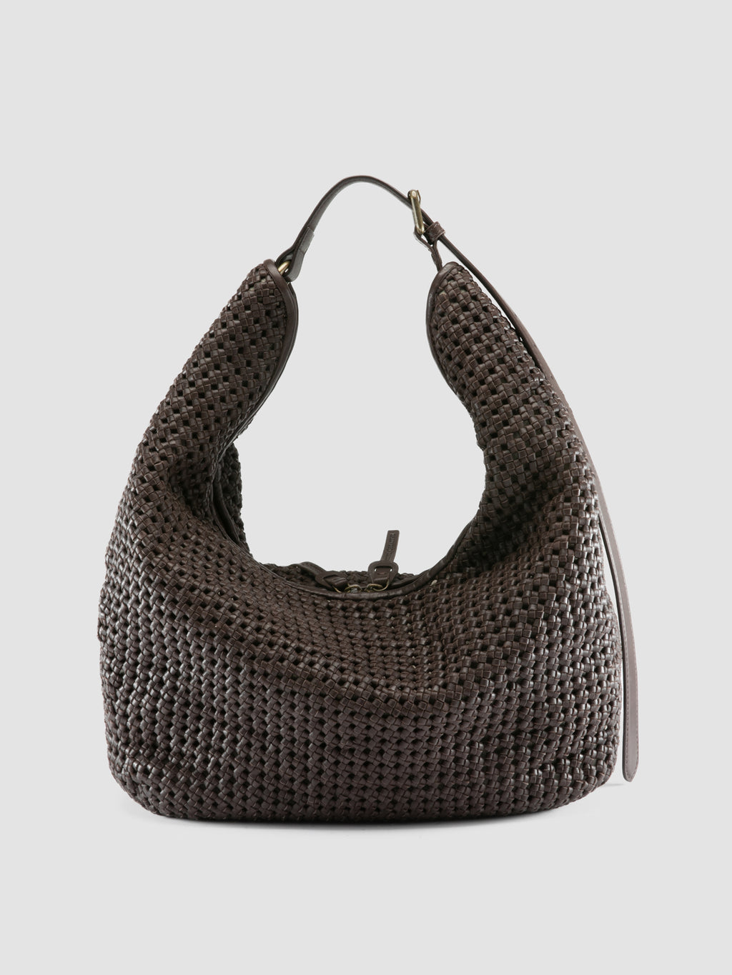 VICKY 002 - Braune Schultertasche aus Leder - image 4,side view
