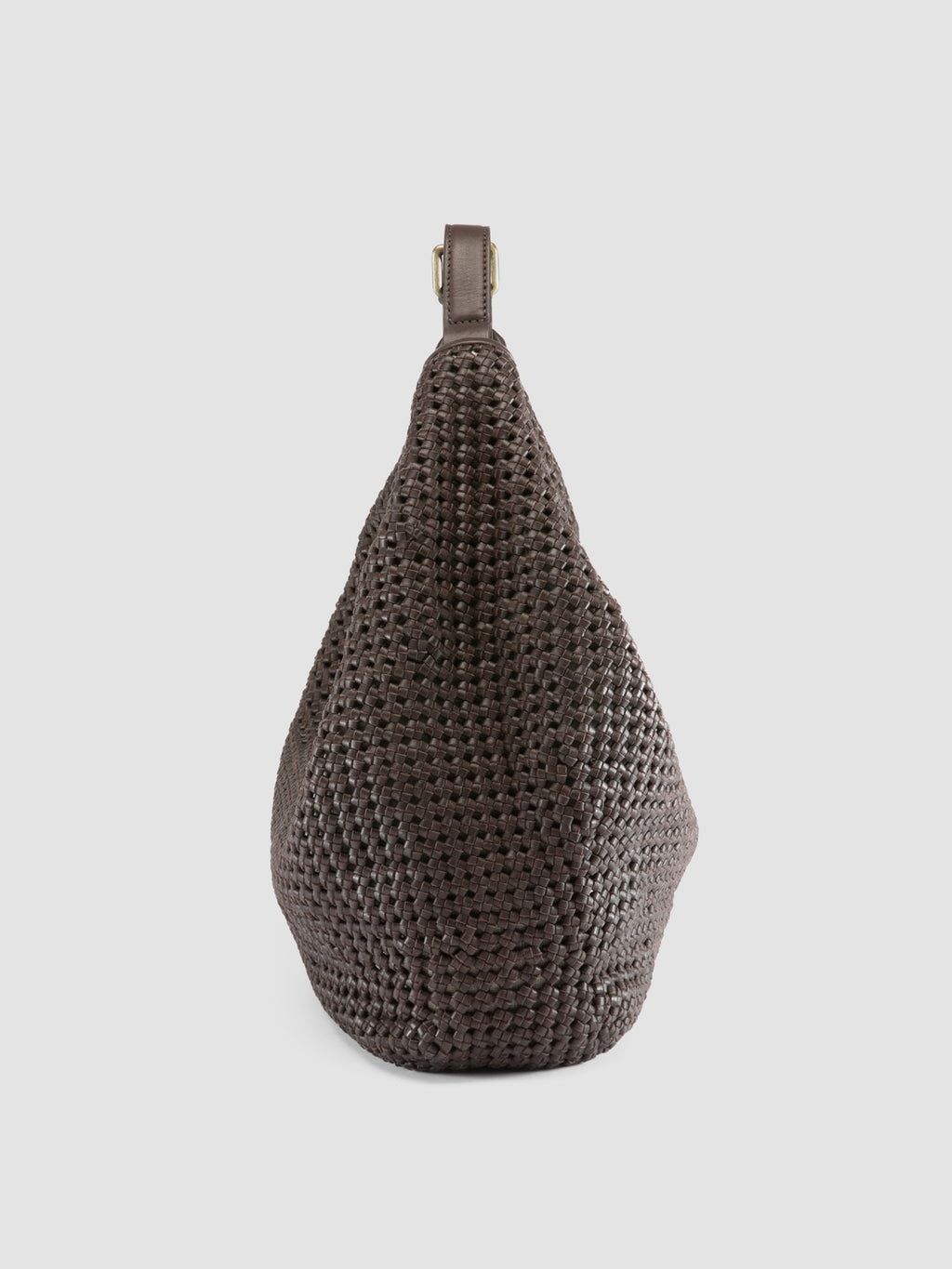 VICKY 002 - Braune Schultertasche aus Leder - image 5,side view